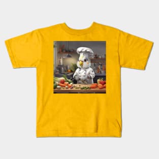 Cockatiel calopsitte cooking kitchen Kids T-Shirt